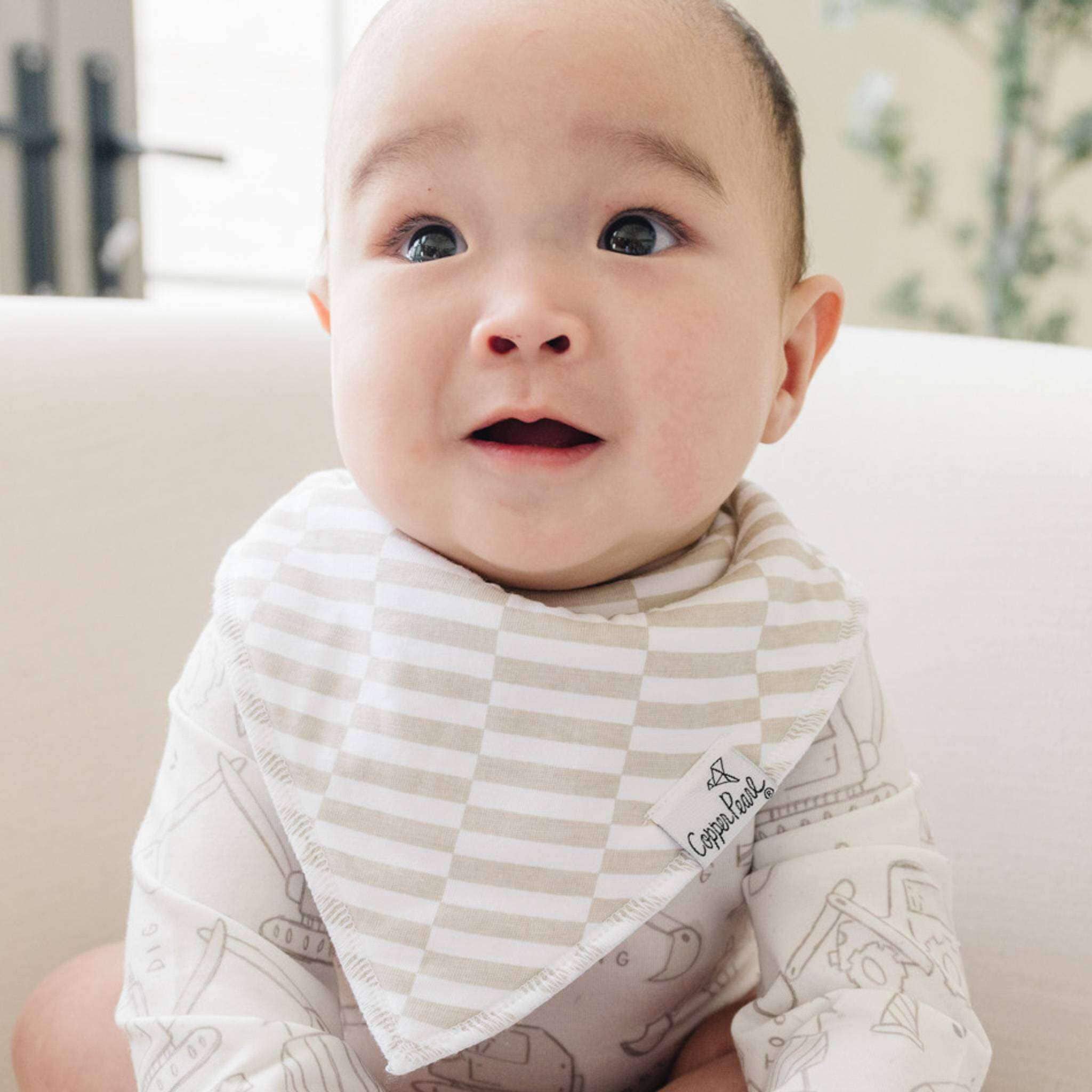 Copper Pearl - 4 Pack Baby Bandana Bibs - Gage