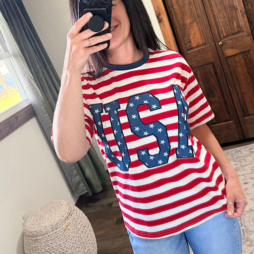 USA 250th Oversized Stripe Tee