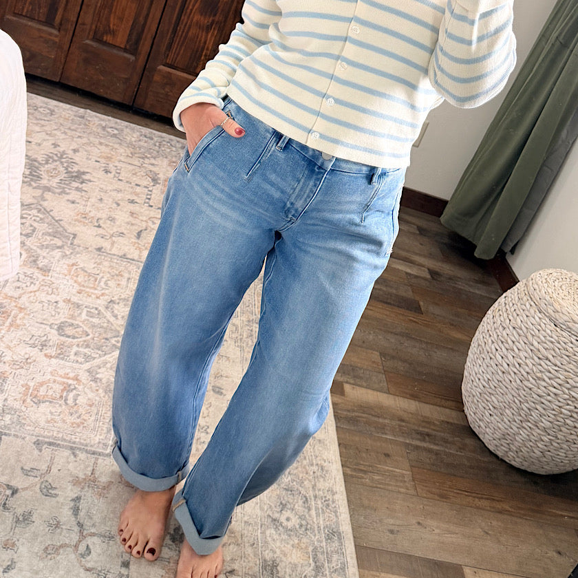 Risen Slouchy Barrel Roll Up Jeans 27-30"