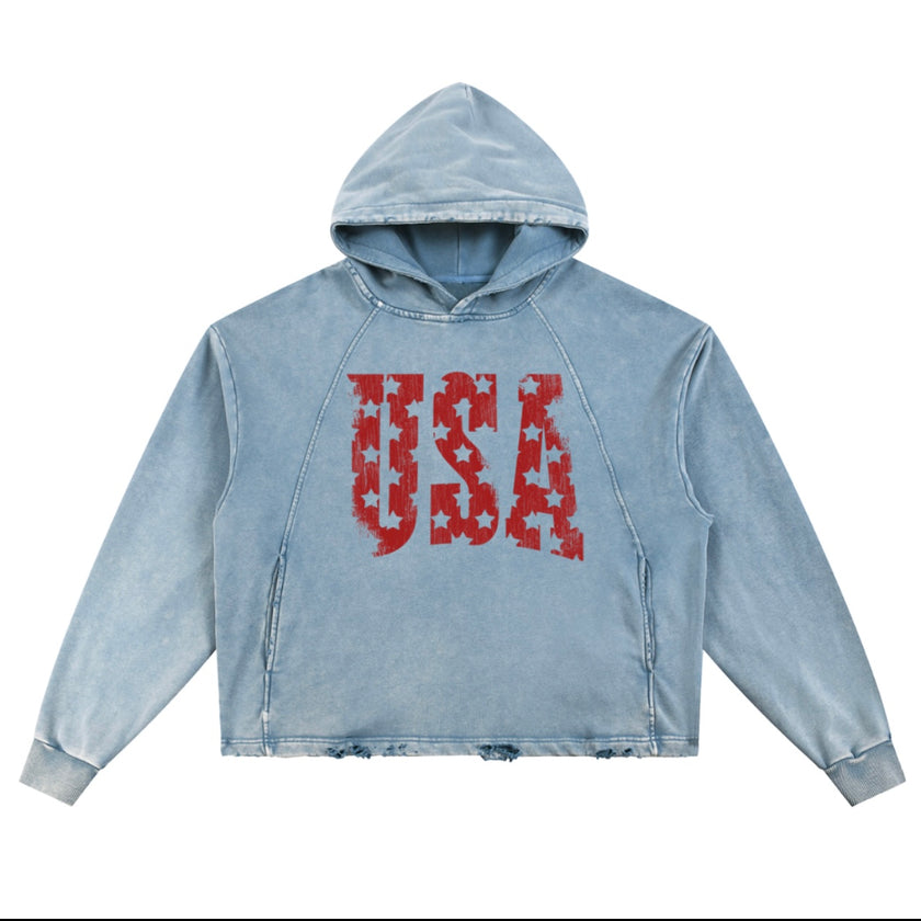 Light Blue USA Hoodie