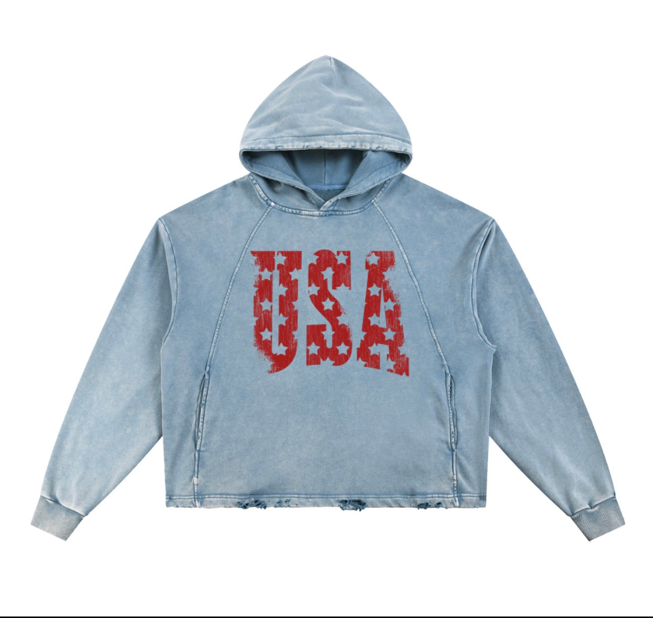 Light Blue USA Hoodie