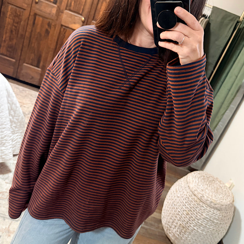 Brown/Navy Stripe Set