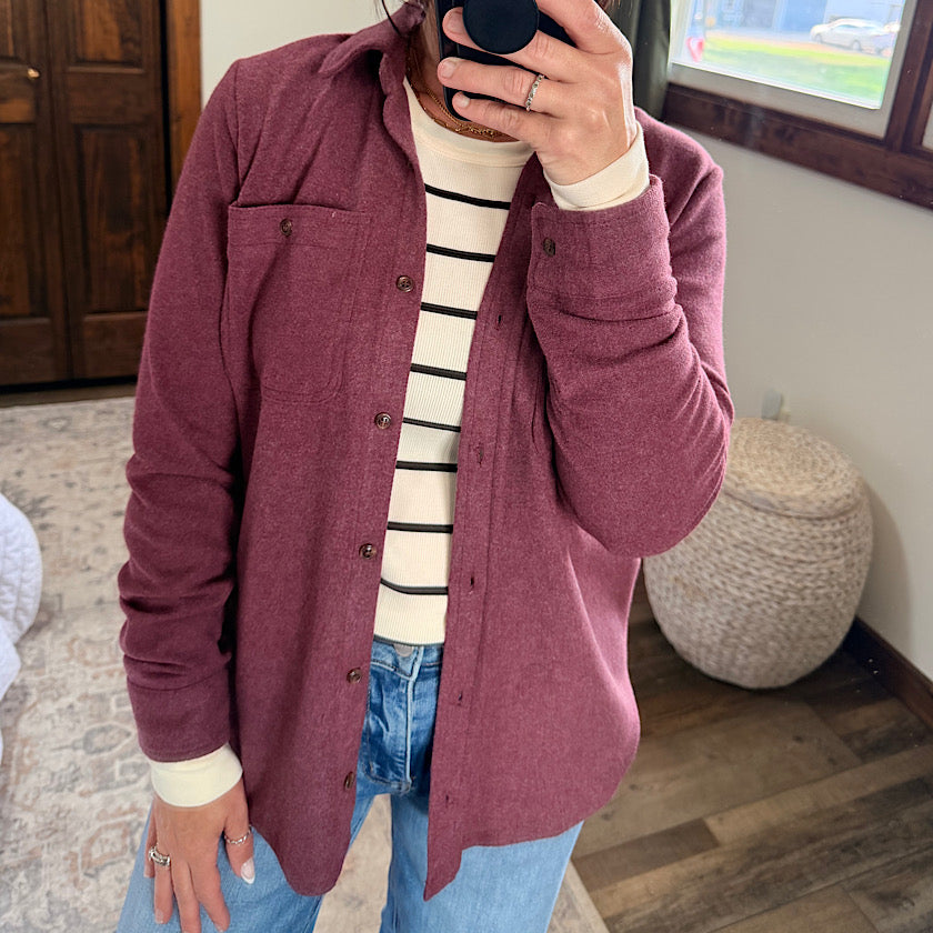 Burgundy Heather  Lewis Shirt by Thread & Supply