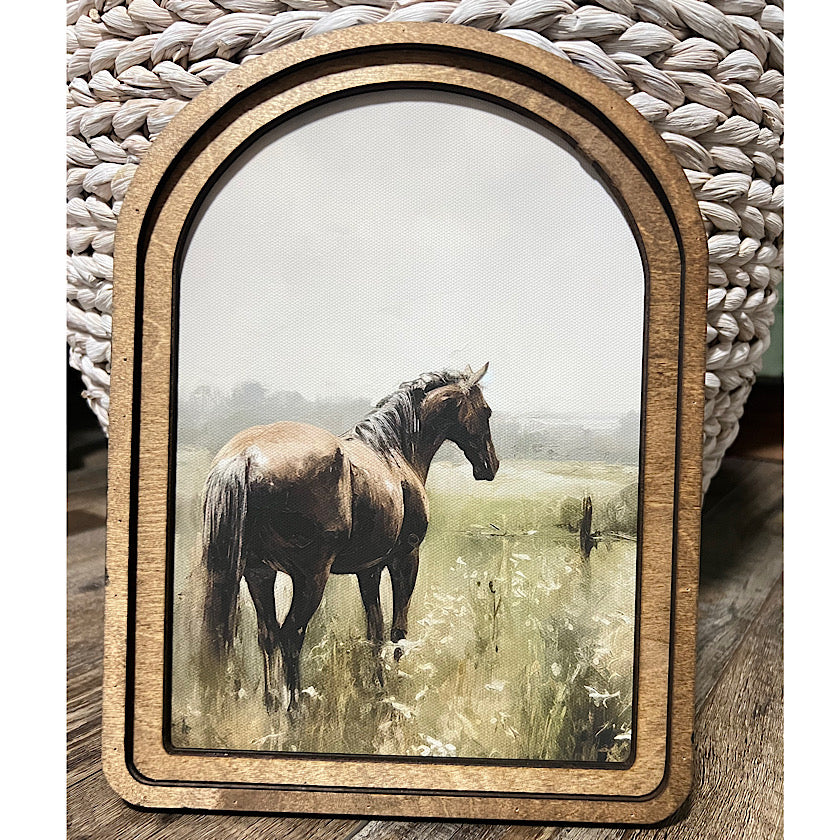 Arch Top Horse Painting Framed Art