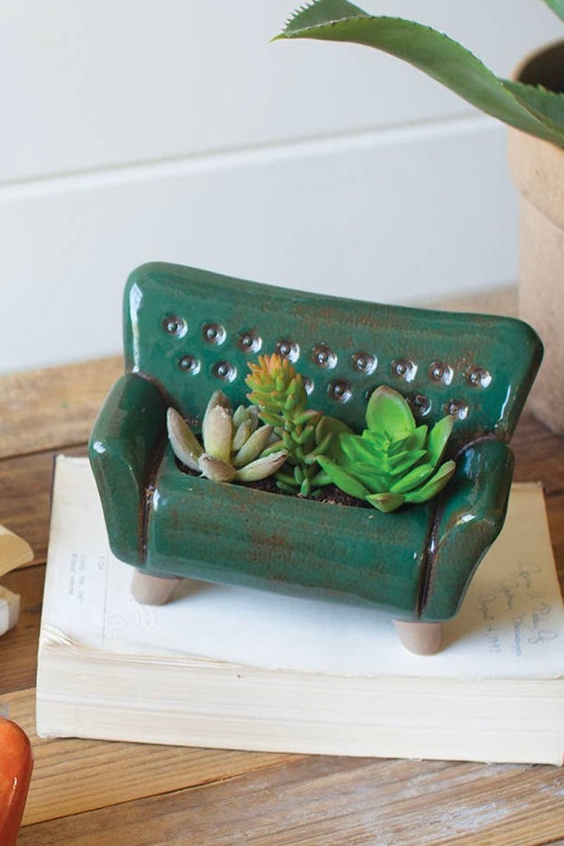 Ceramic Green Sofa Planter