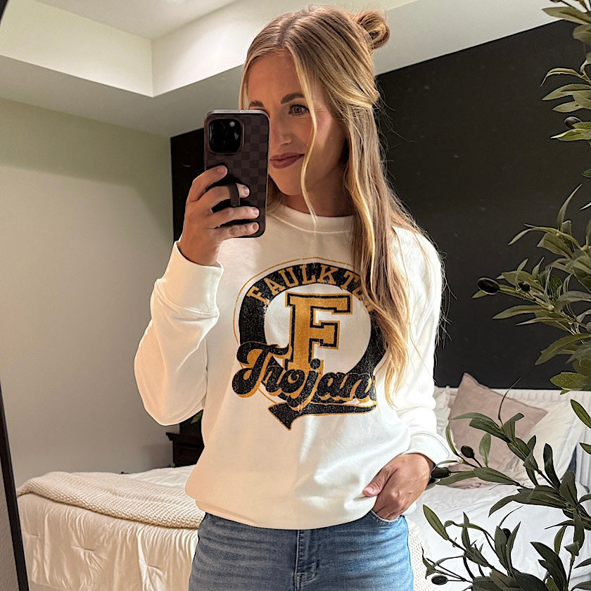 White Faulkton Trojans Sweatshirt