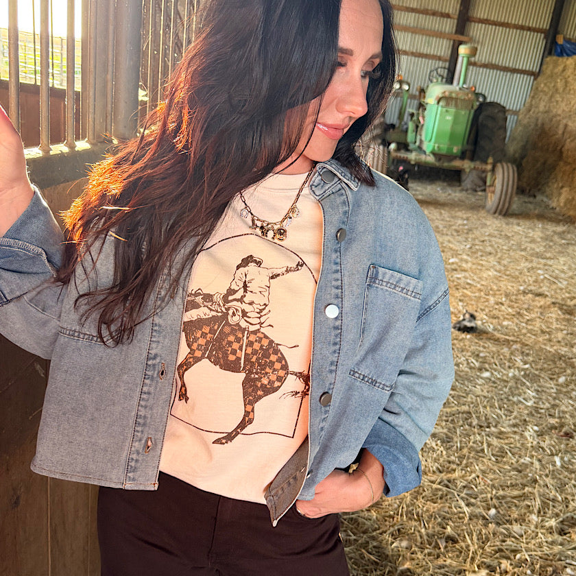 Denim Crop Shacket