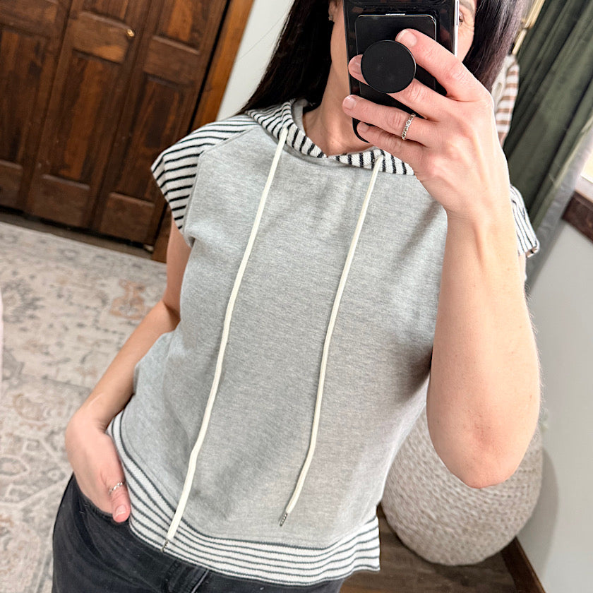Heather Grey Contrast Hoodie