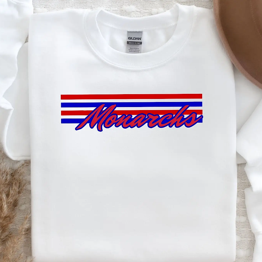 Monarchs Retro Stripe Crewneck Sweatshirt