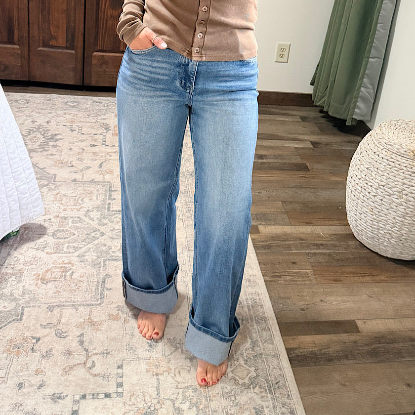 Risen Riley HR Wide Leg Jeans 32"