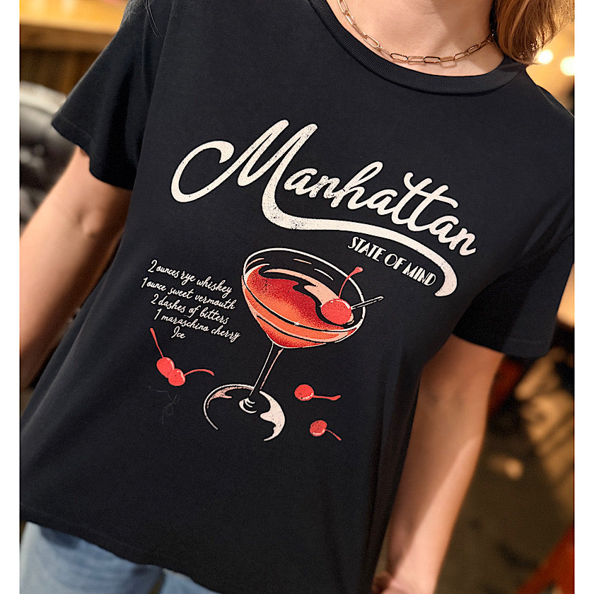 Faded Black Manhattan Cropped Tee