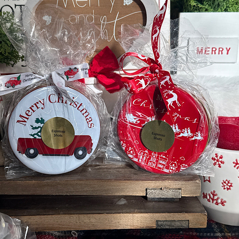 Espresso Shots in Christmas Tin | J&K Creations, Ashton, SD