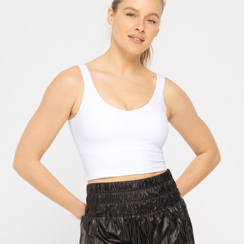 Contour Seam Longline Sports Bra-White