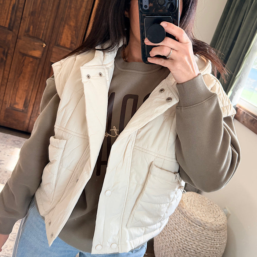 Quilted Hooded Puffer Vest