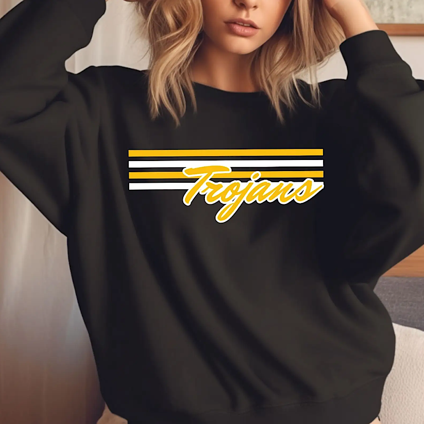 Trojans Retro Stripe Crewneck Sweatshirt
