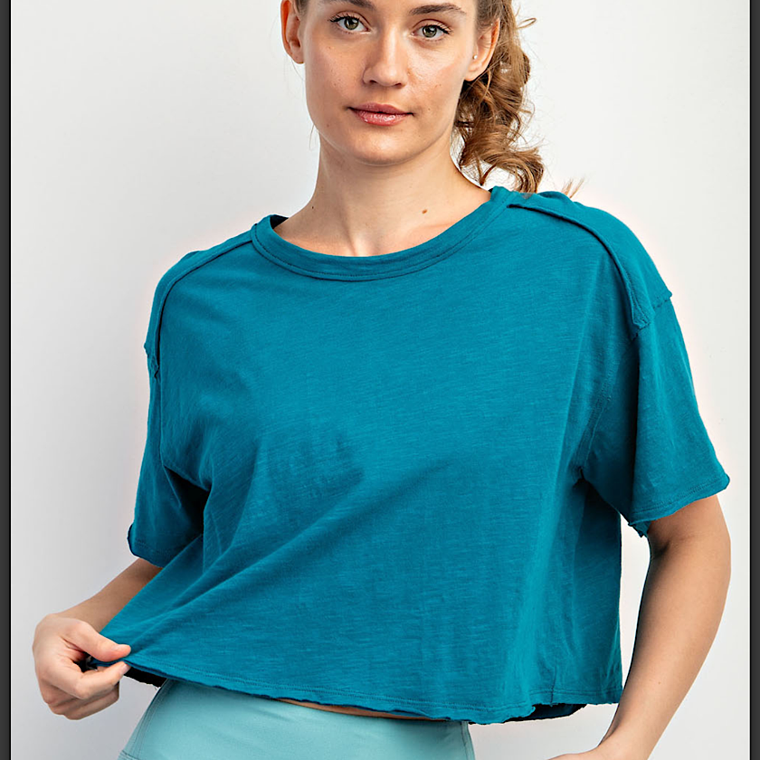 Ocean Teal Cropped Top
