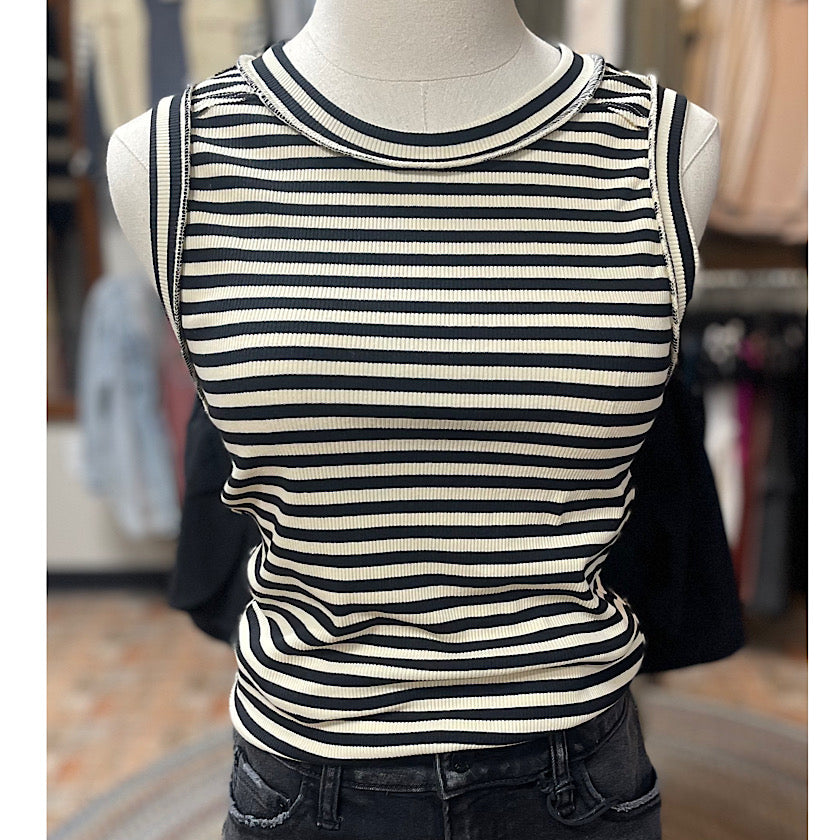 Natural/Black Stripe Tank