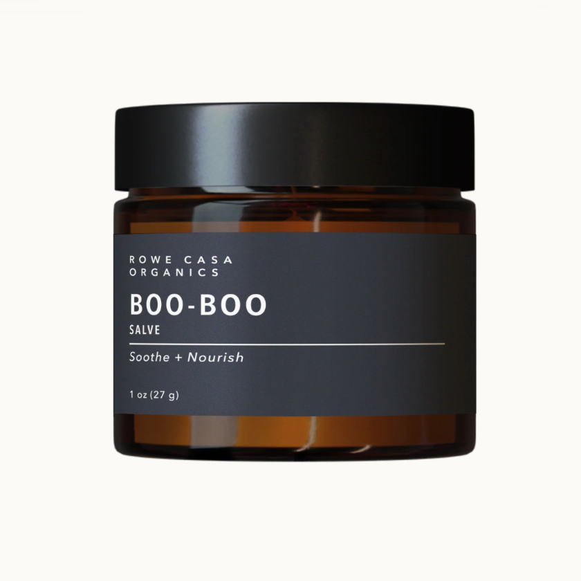 Jar of Rowe Casa Organics Boo-Boo Salve on a white background