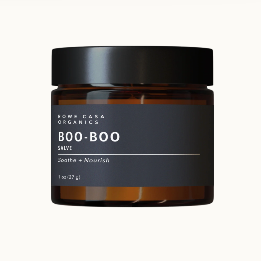 Jar of Rowe Casa Organics Boo-Boo Salve on a white background