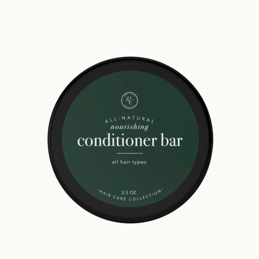 All-natural nourishing conditioner bar packaging on a white background