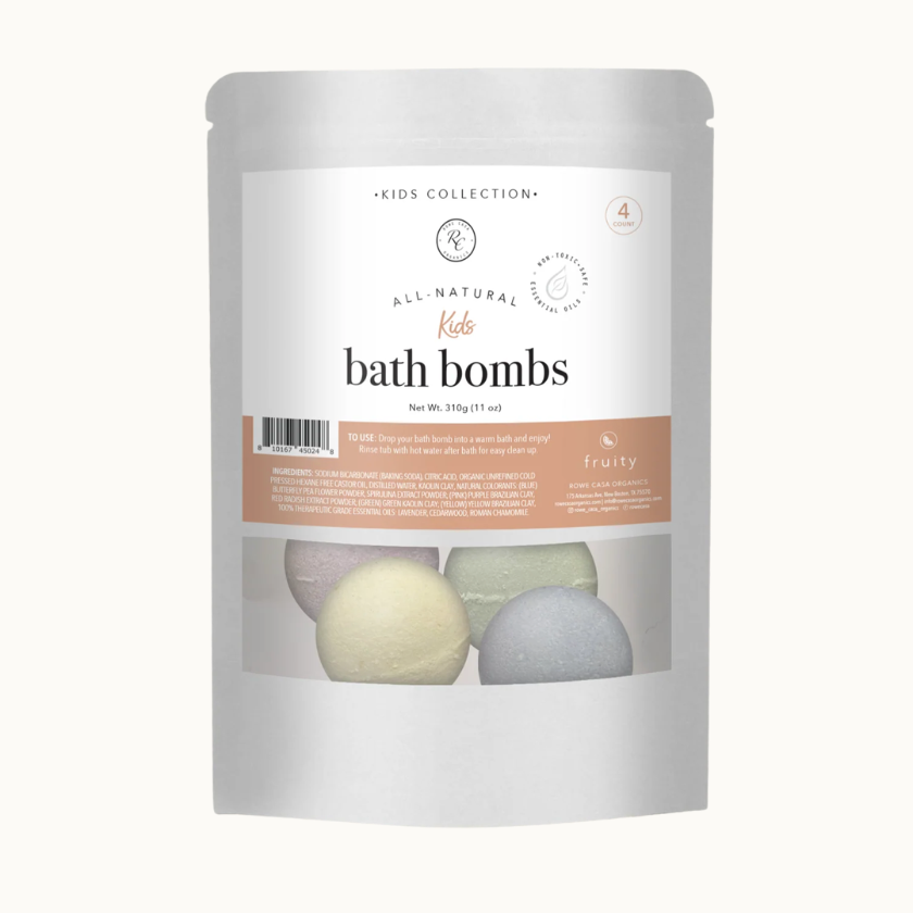 Koko bath bombs packaging with three bath bombs on a white background