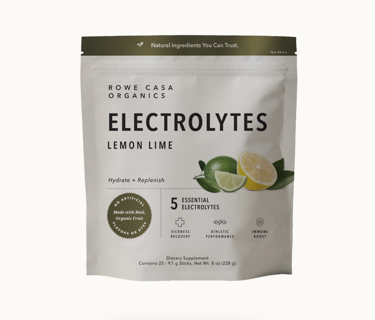 Rowe Casa Organics - Lemon Lime Electrolytes - Individual Packets