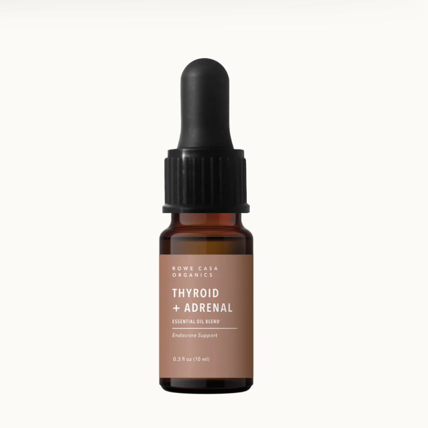 Bottle of Thyroid + Adrenal supplement on a white background