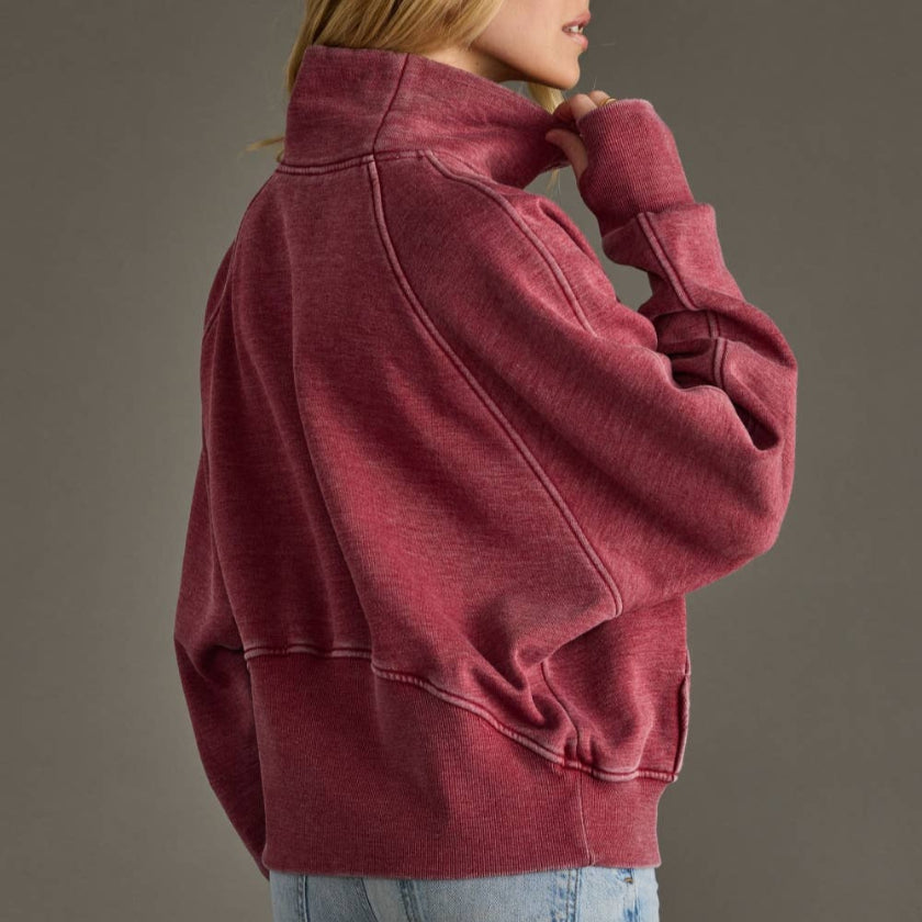 Wine Quarter Zip Pullover