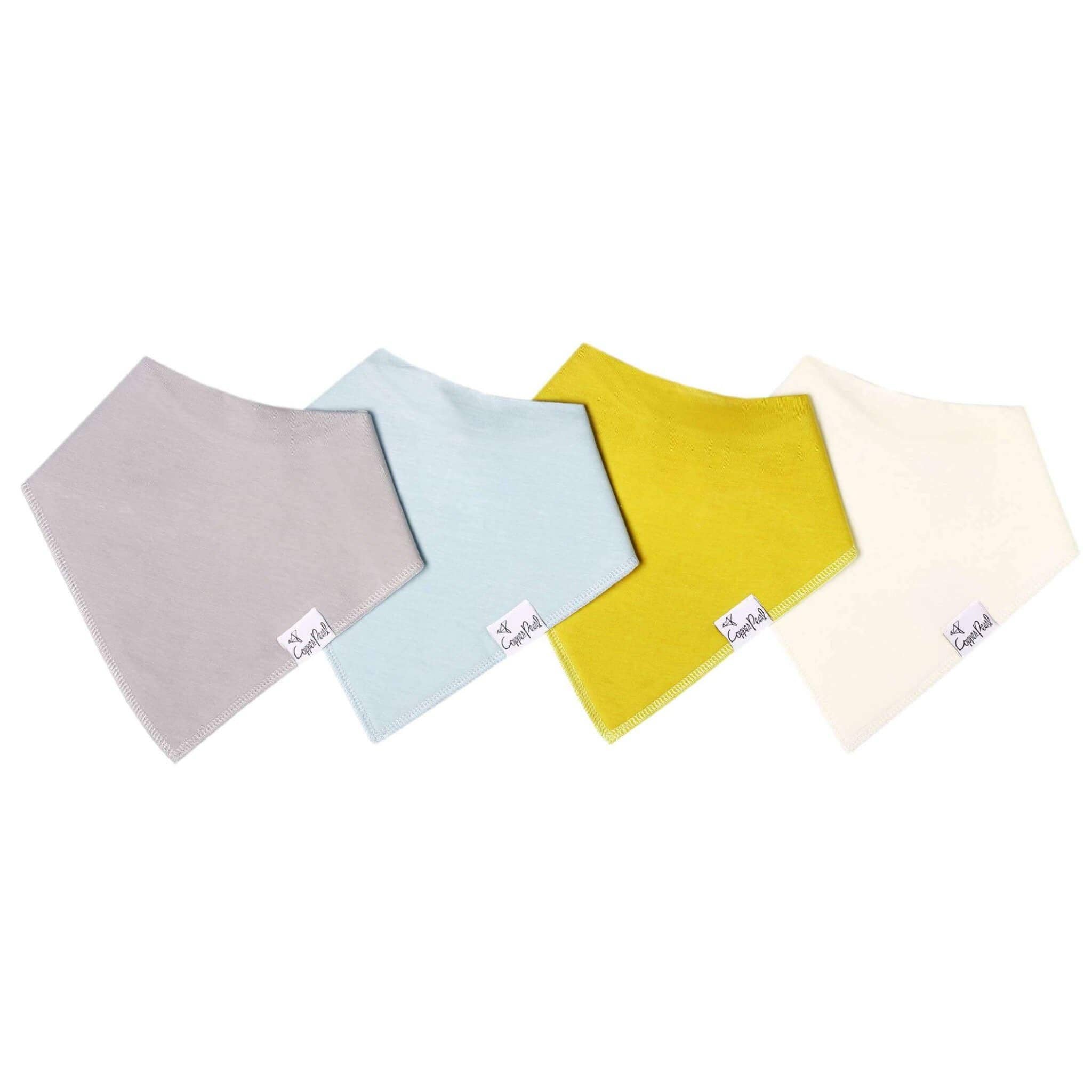 Copper Pearl - 4 Pack Baby Bandana Bibs - Stone