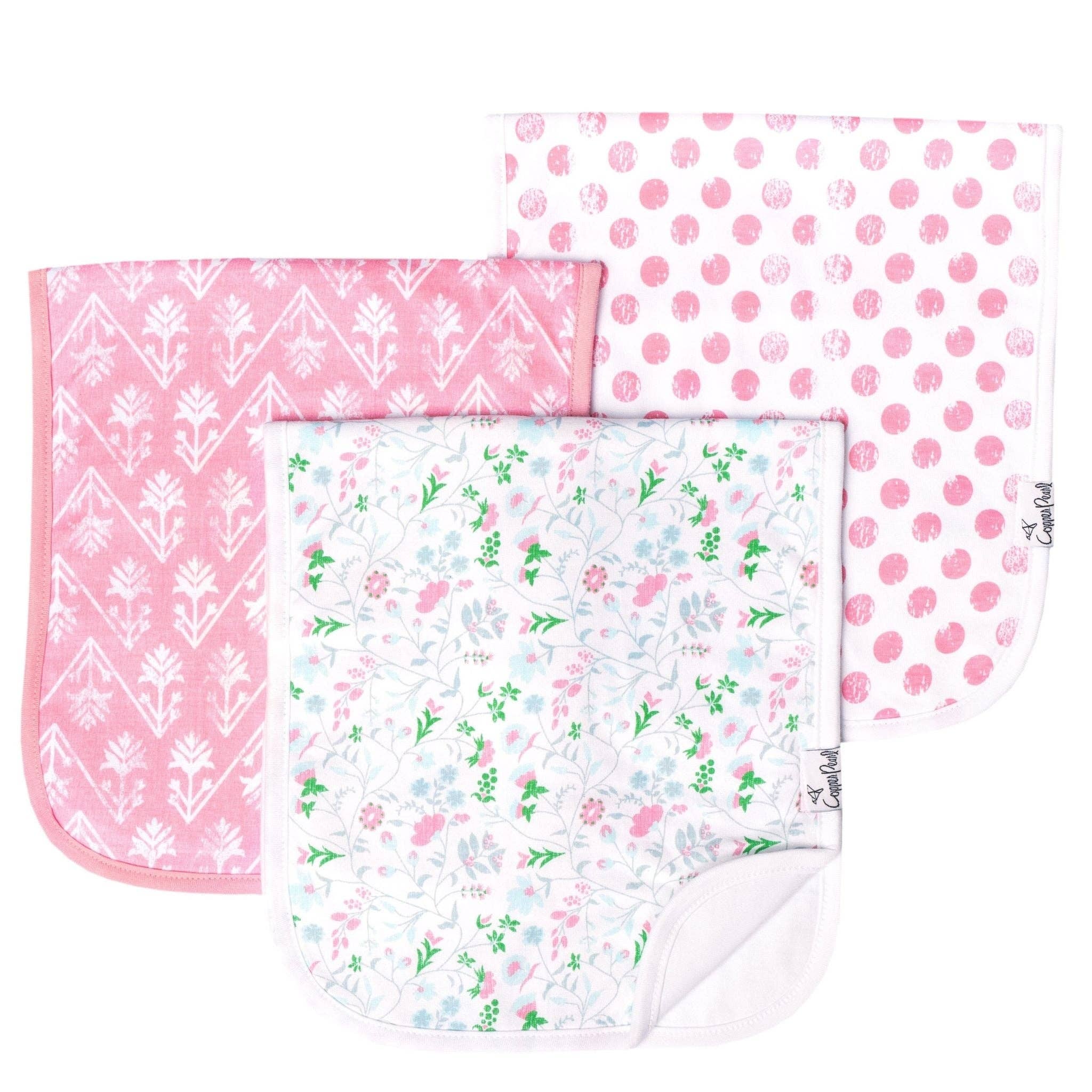 Copper Pearl - 3 Pack Premium Burp Cloths - Claire