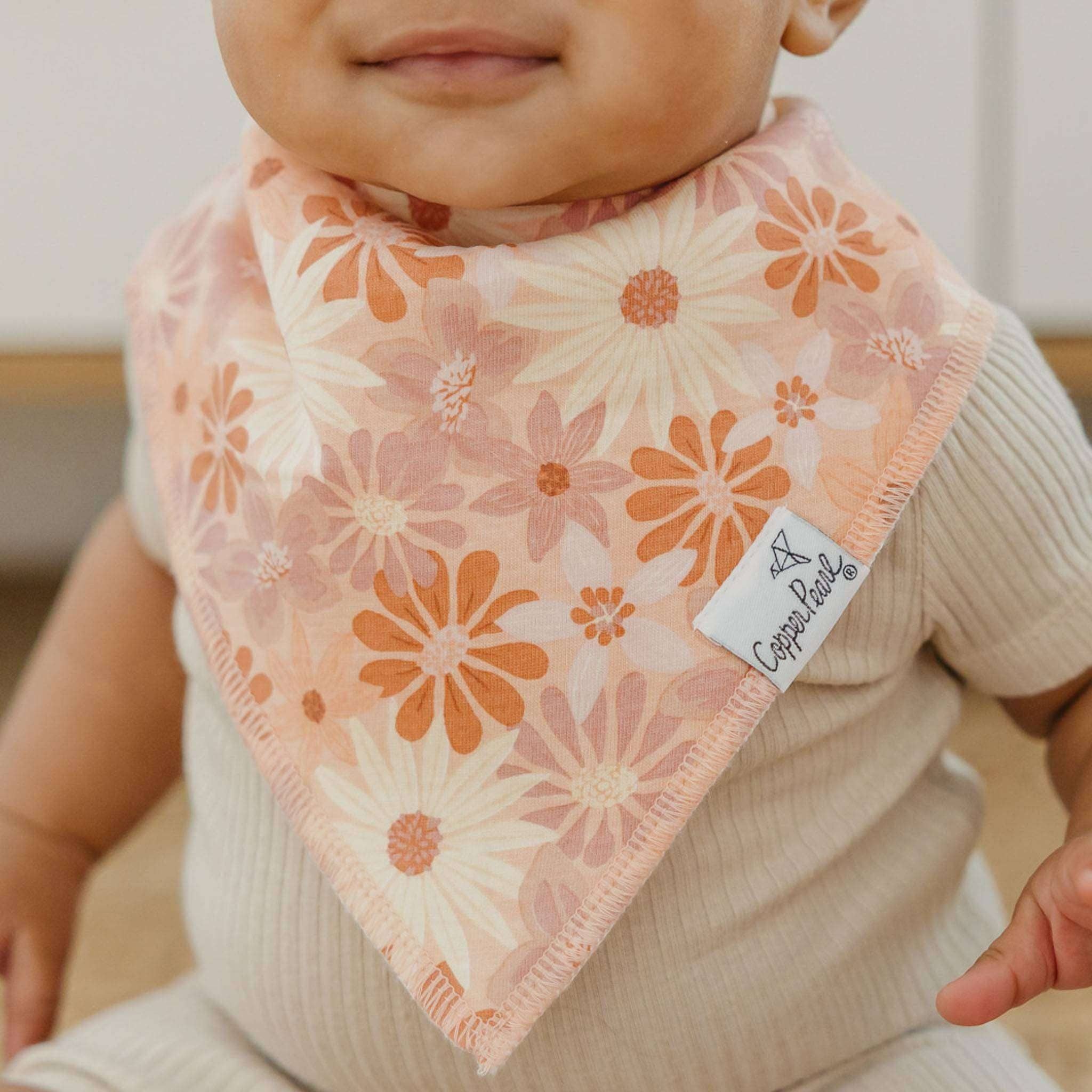 Copper Pearl - 4 Pack Baby Bandana Bibs - Rue