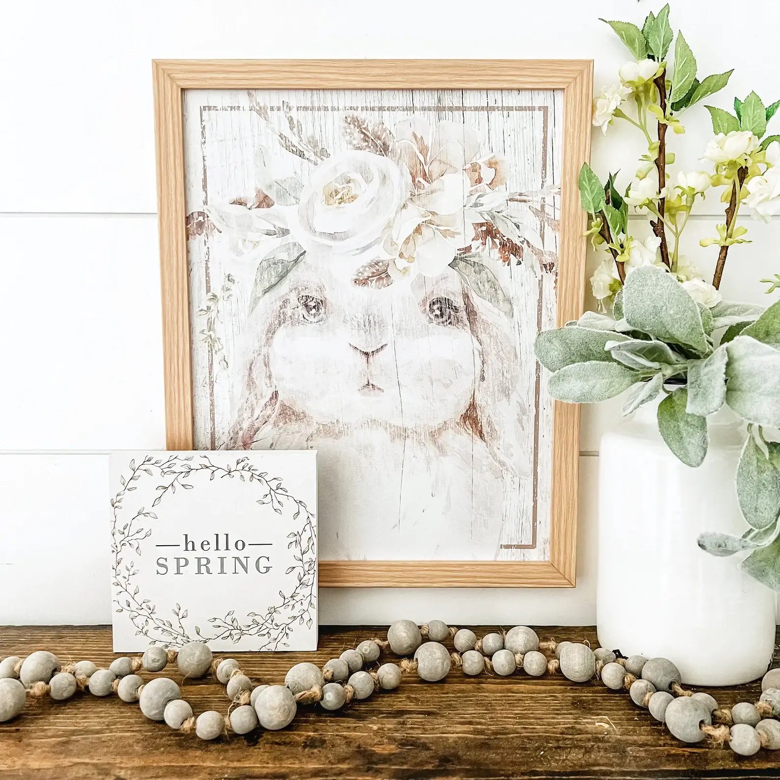 WillowBee Signs & Designs - Bunny with Flower Crown Spring Sign