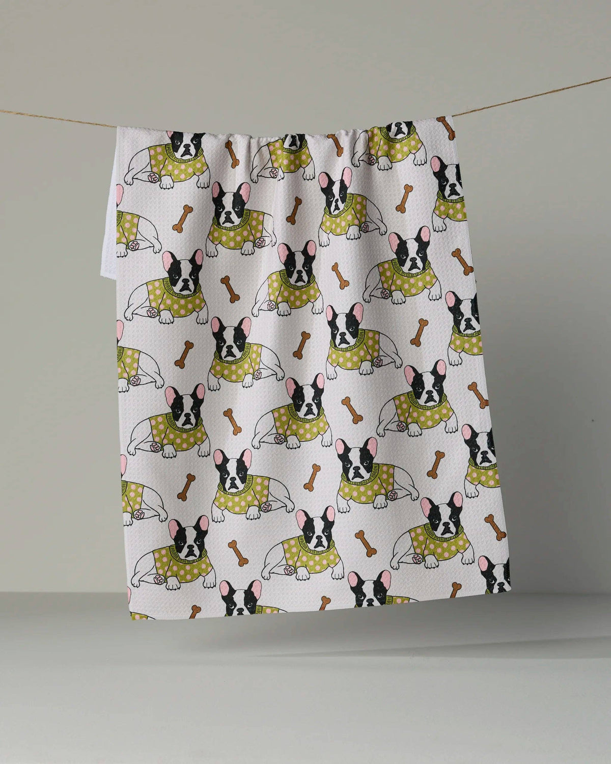 Geometry - Frenchie Fun Tea Towel