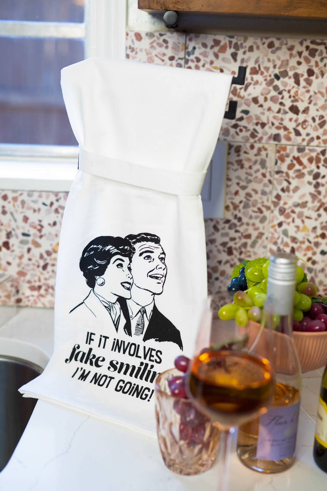 Twisted Wares - If It Involves Fake Smiling | Funny Kitchen Towels