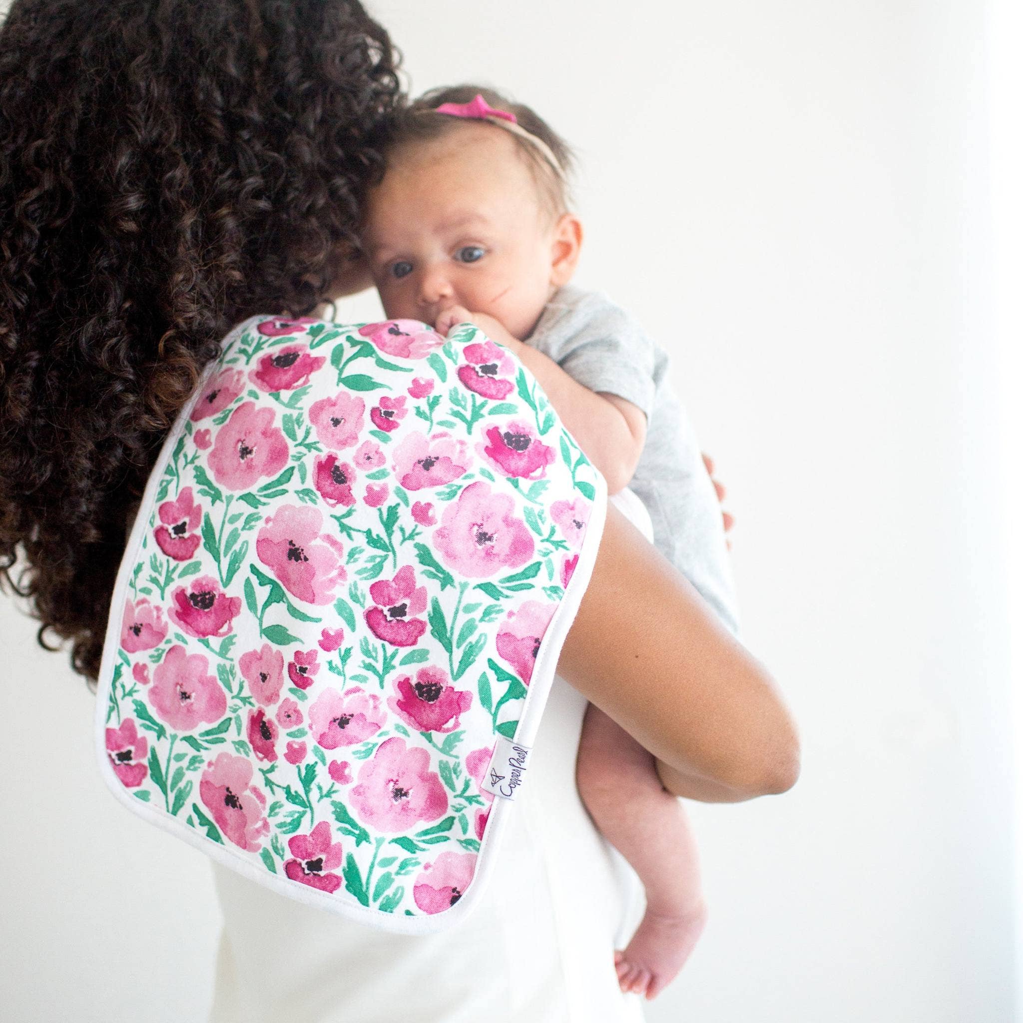 Copper Pearl - 3 Pack Premium Burp Cloths - Bloom
