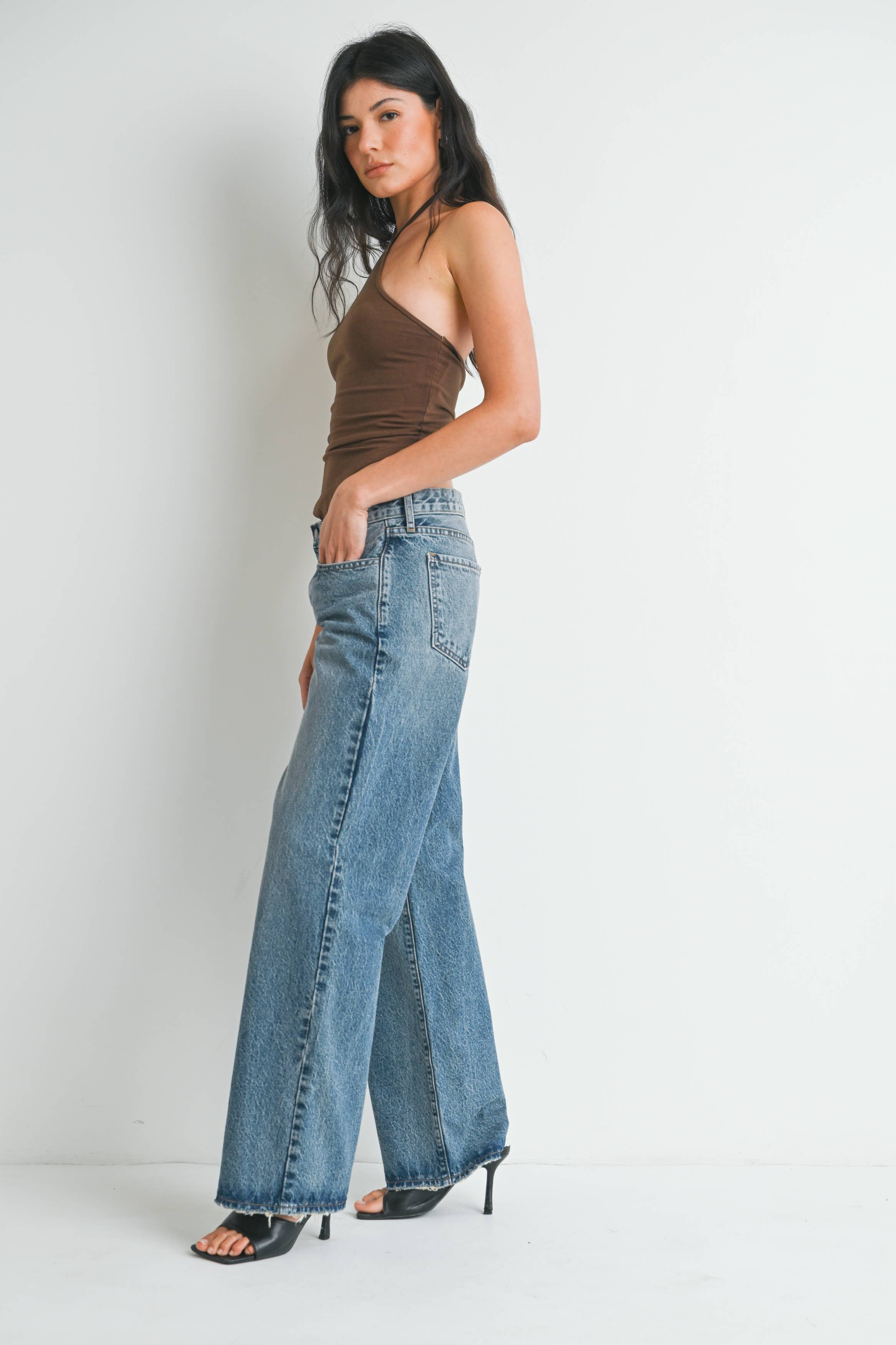 JUST BLACK DENIM -Low Rise Baggy Slouch