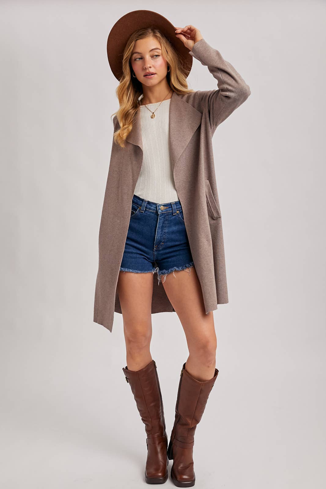 Bluivy - MODERN OPEN FRONT LONGLINE KNIT CARDIGAN