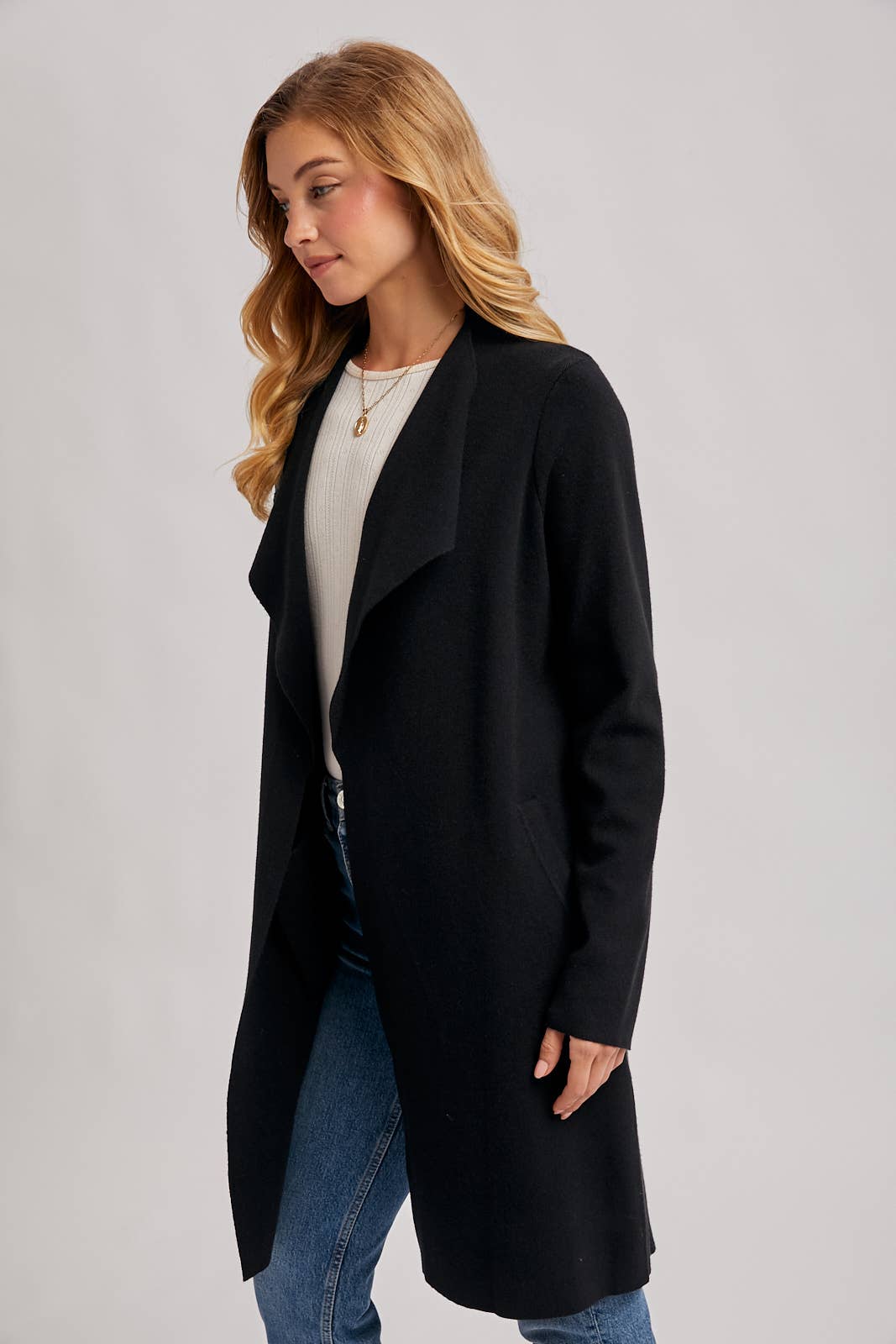 Bluivy - MODERN OPEN FRONT LONGLINE KNIT CARDIGAN
