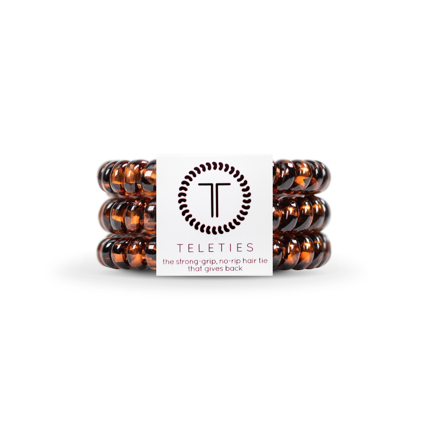 TELETIES - Spiral Hair Coils | Small | Tortoise Hair Ties