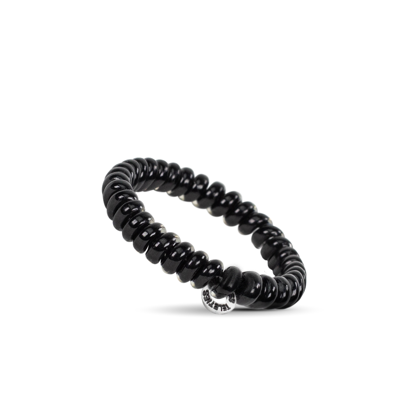 TELETIES - Spiral Hair Coils | Small | Jet Black Hair Ties