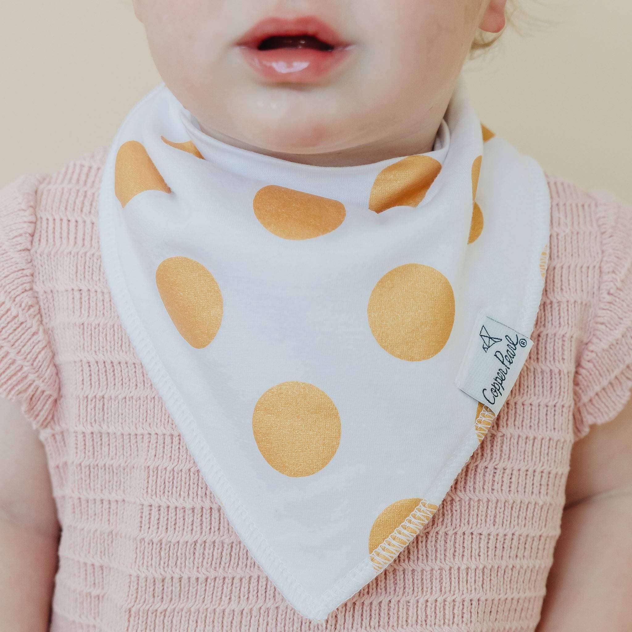 Copper Pearl - 4 Pack Baby Bandana Bibs - Blush