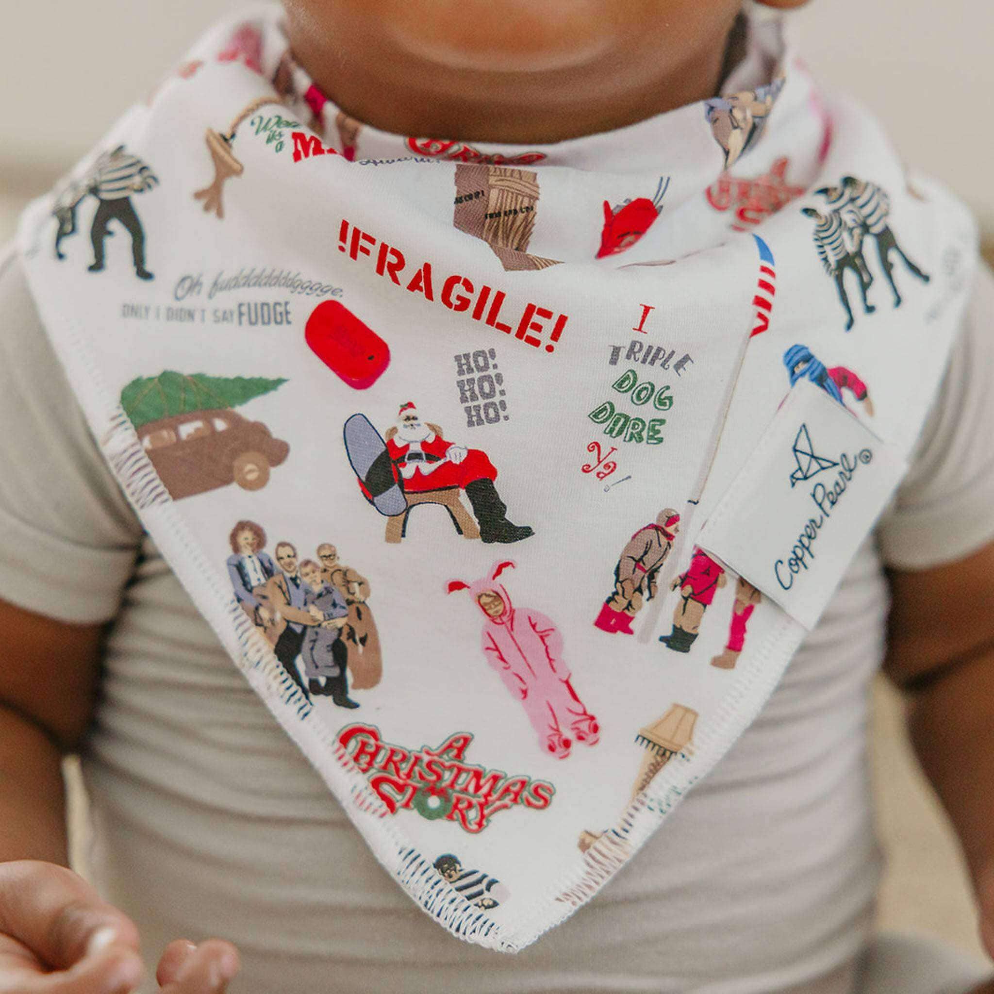 Copper Pearl - 4 Pack Baby Bandana Bibs - Christmas Classics