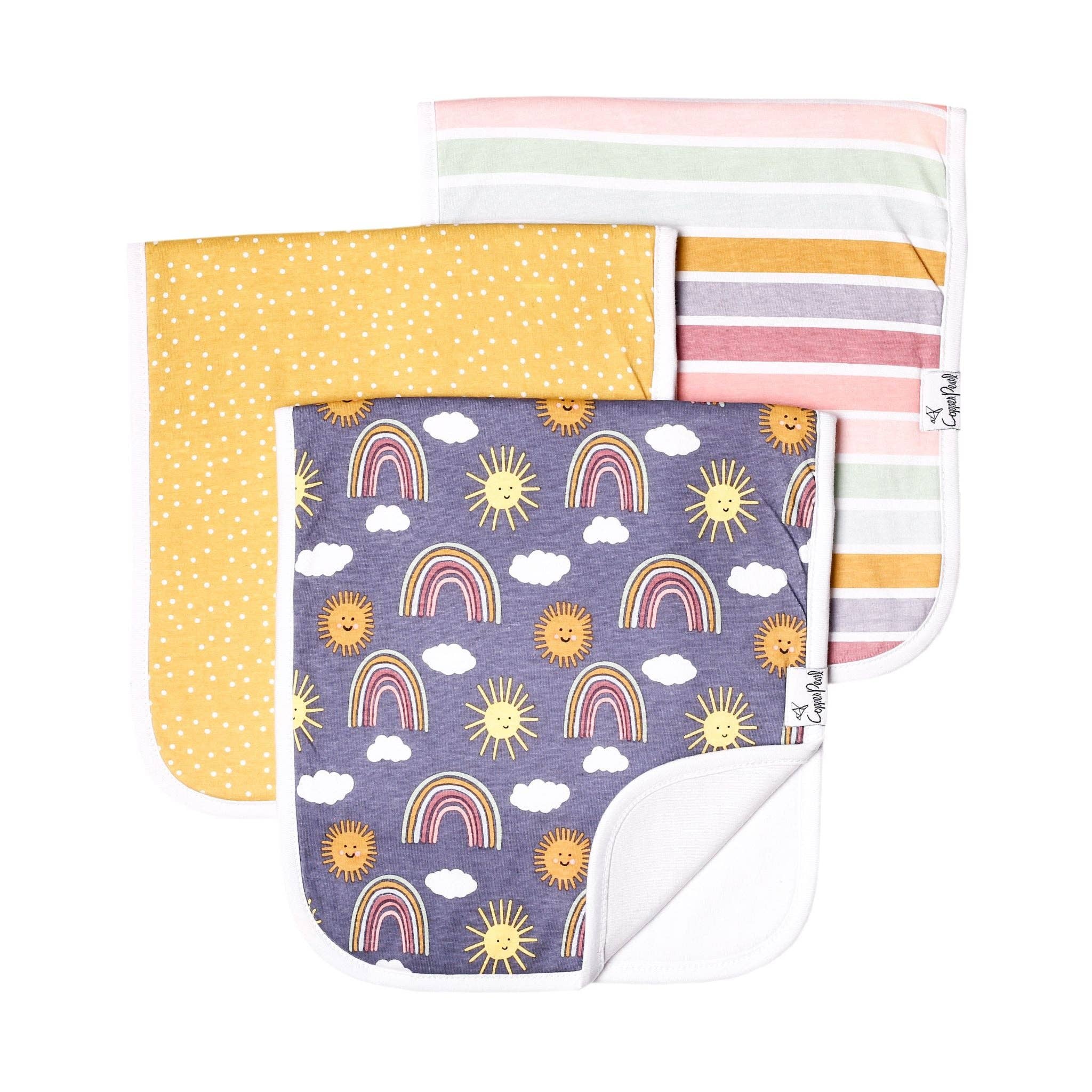 Copper Pearl - 3 Pack Premium Burp Cloths - Hope