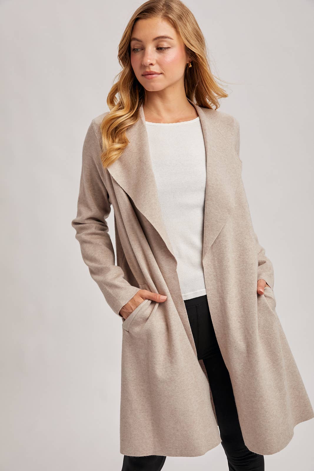 Bluivy - MODERN OPEN FRONT LONGLINE KNIT CARDIGAN