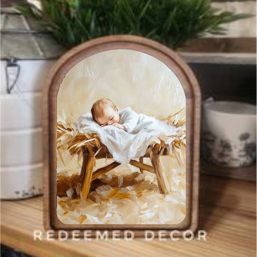 Arch Top Manger Framed Art