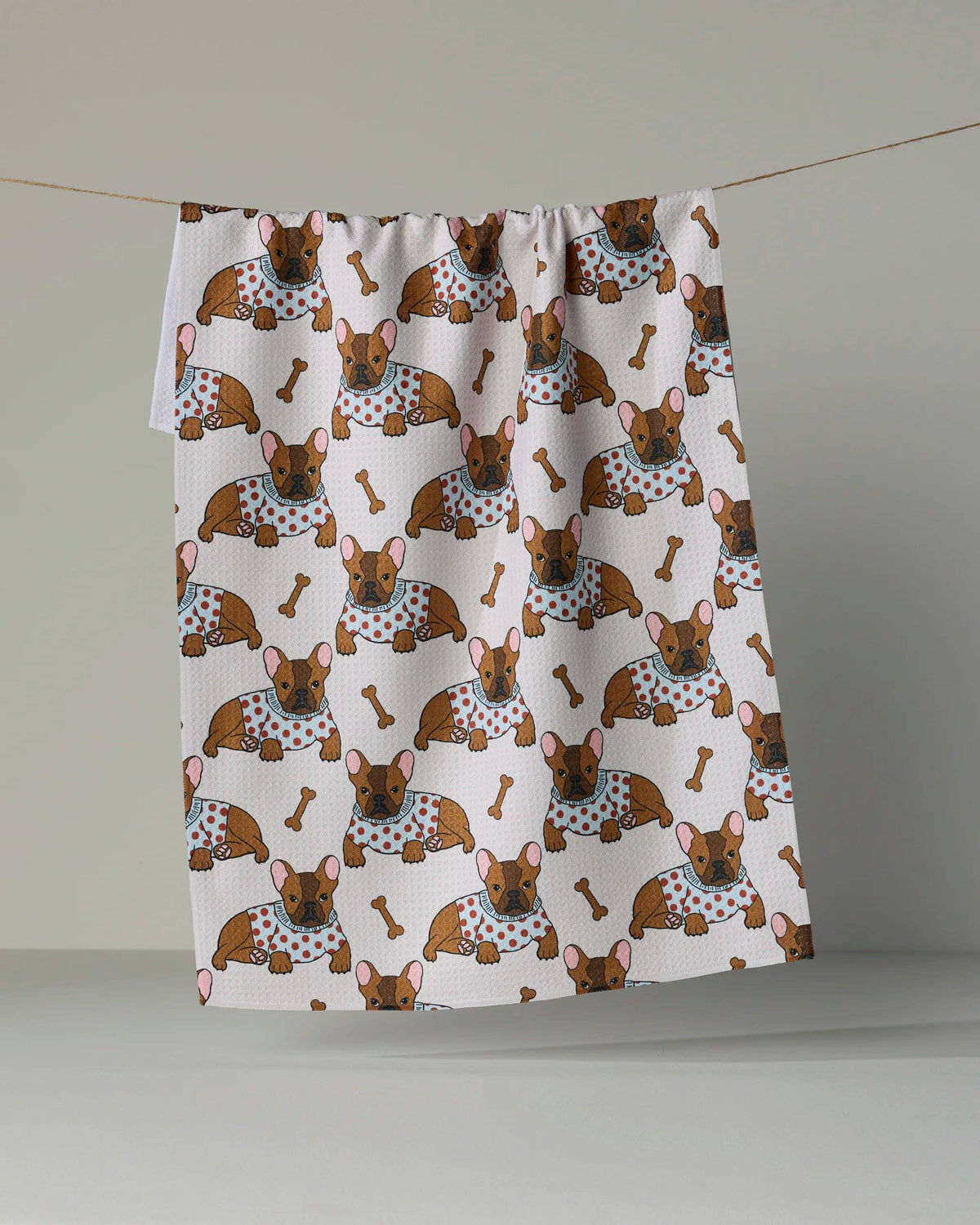 Geometry - Frenchie Fun Tea Towel