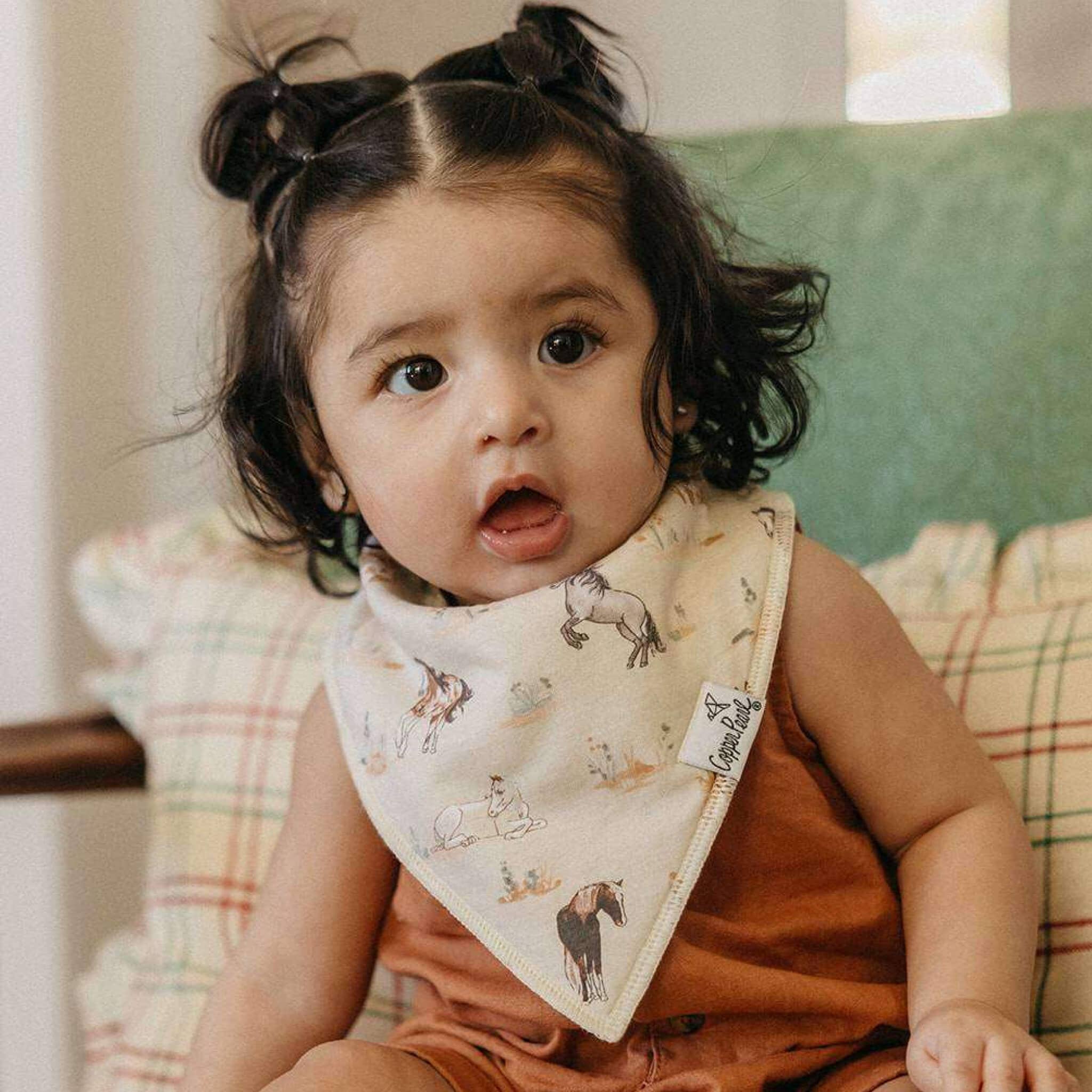 Copper Pearl - 4 Pack Baby Bandana Bibs - Cheyenne