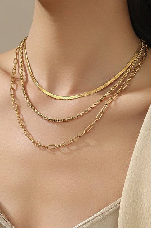 18K Stainles Steel Layered Necklace