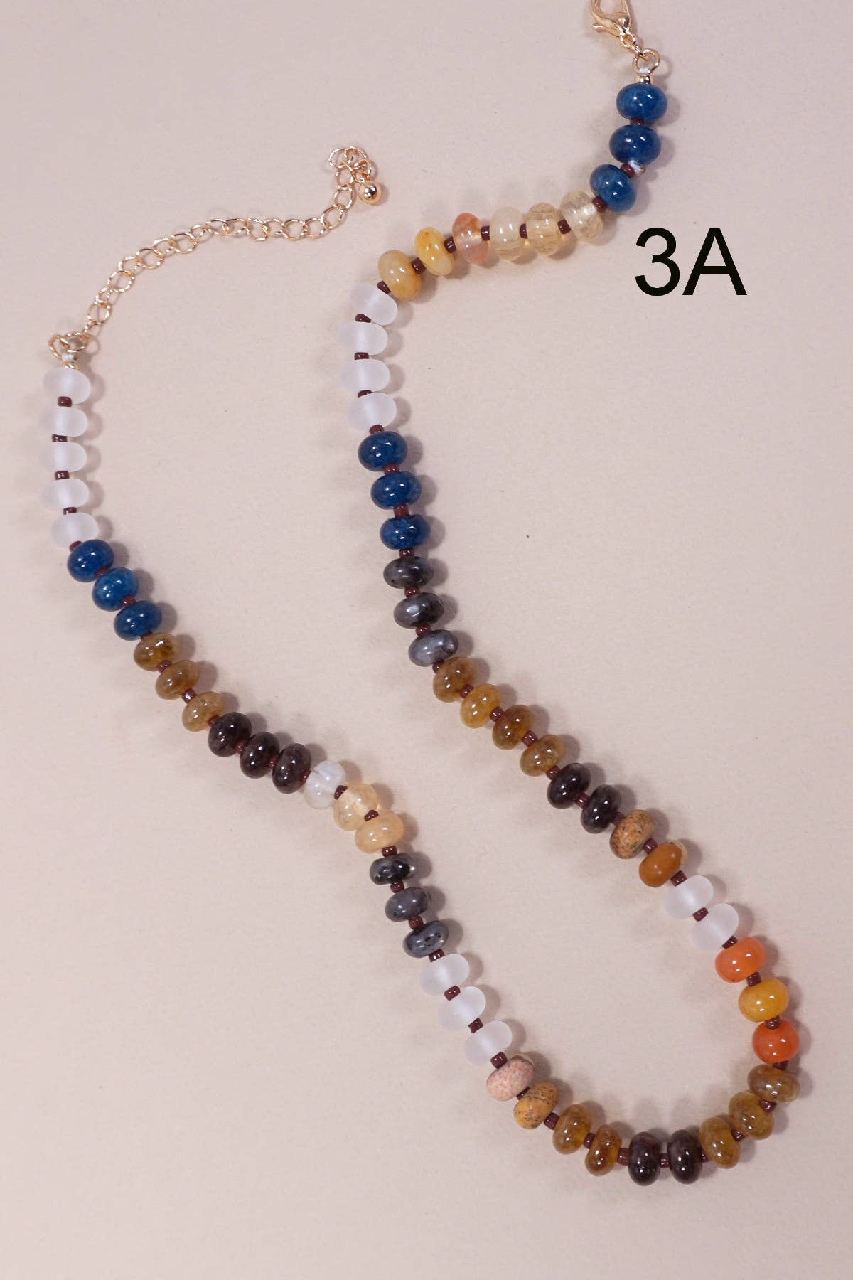 AGATE GLASS SEMI PRECIOUS BEAD NECKLACE