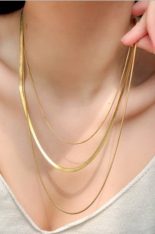 TITANIUM  STEEL LAYERED CHAIN NECKLACE